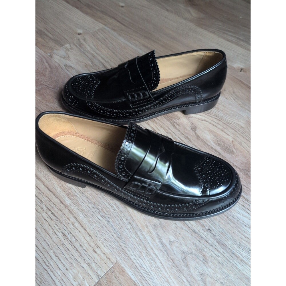 The Office of Angela Scott Ms. Charlotte Black Patent Leather Loafers Womens 7.5